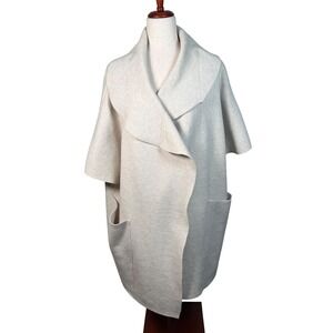 Anthropologie AKEMI KIN Shawl Collar Cardigan Sweater Beige O/S Oversized